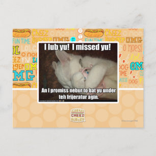 I lub Yu! I missed  yu! Postcard