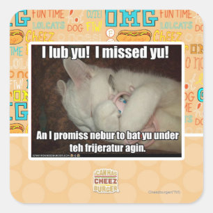 I lub Yu! I missed yu! Square Sticker