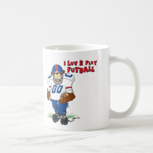 I Luv 2 Play Futball Bear Coffee Mug