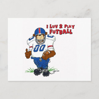 I Luv 2 Play Futball Bear Postcard