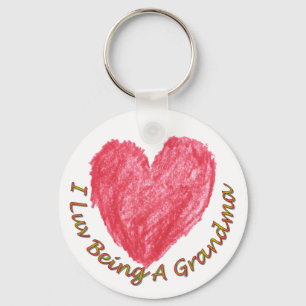 I Luv Being A Grandma Keychain