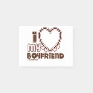 i luv brown bf post-it notes