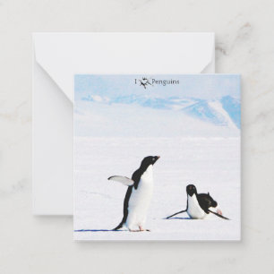 I Luv (Heart) Penguins Note Card