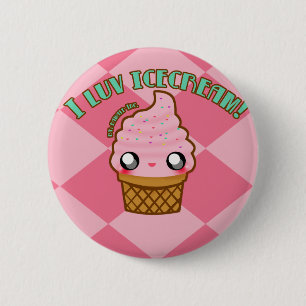 I luv Icecream! 2 Inch Round Button