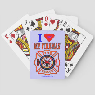 I LUV MY FIREMAN PLAYING CARDS