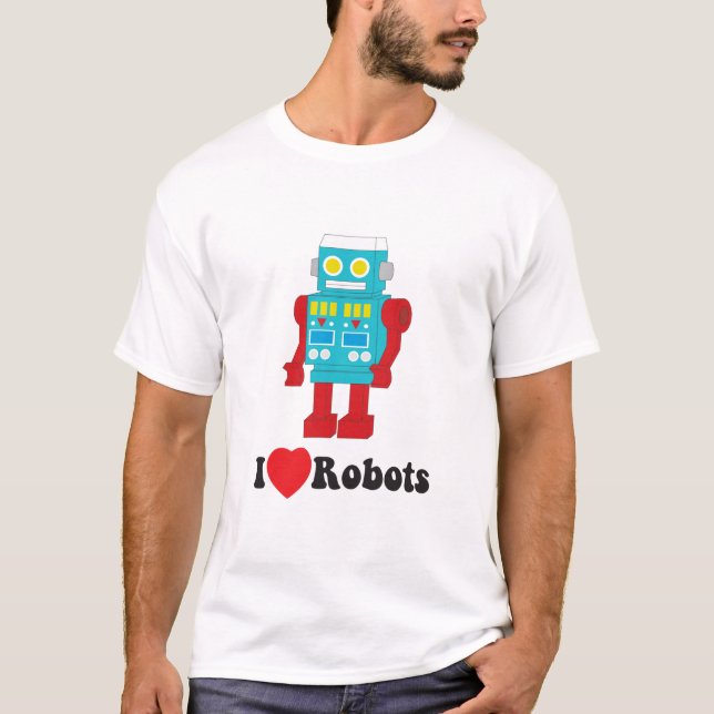 i luv robots blk type T-Shirt (Front)