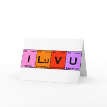 I LuV U romantique carte valentine nerdy