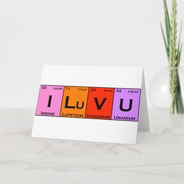 I LuV U romantique carte valentine nerdy (Devant)