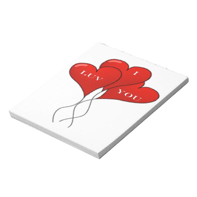 "I LUV YOU" BALLOONS NOTEPAD (Rotated)