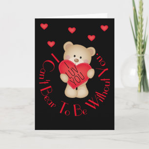 I Luv You Bear 5" X 7" Folded Greeting Card
