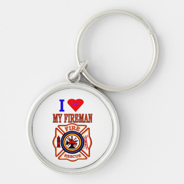I LUY MY FIREMAN KEYCHAIN (Front)