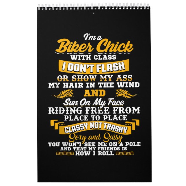 I’m A Biker Chick Gift For Motorbike Lovers Calendar (Cover)