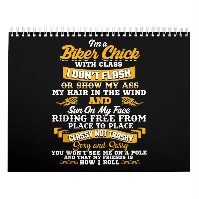 I’m A Biker Chick Gift For Motorbike Lovers Calendar (Cover)