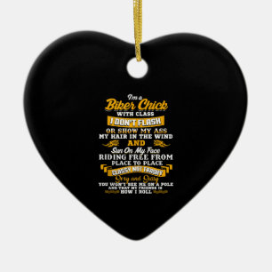 I’m A Biker Chick Gift For Motorbike Lovers Ceramic Ornament