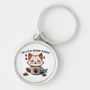 I m a Cat-ffeine Addict Keychain