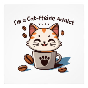 I m a Cat-ffeine Addict Photo Print