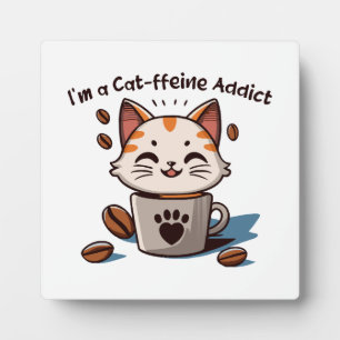I m a Cat-ffeine Addict Plaque