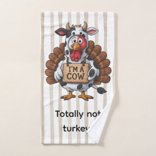 I’m a Cow Turkey   Funny Thanksgiving Disguise Hand Towel