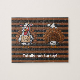 I’m a Cow Turkey Funny Thanksgiving Disguise Jigsaw Puzzle
