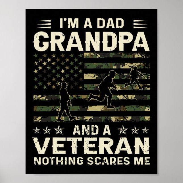 I&# m A Dad Grandpa And Veteran Fathers Day Ameri Poster (Front)