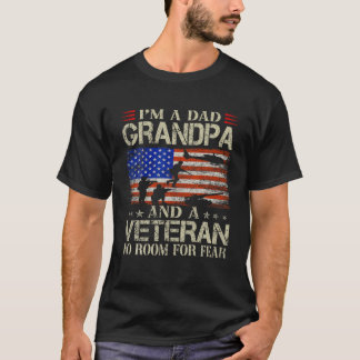 I m A Dad Grandpa And Veteran USA Flag Funny Gifts T-Shirt