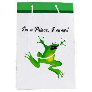 I’m a Fairy Tale Prince Funny Green Frog Cartoon Medium Gift Bag