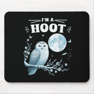 I’m A Hoot Snowy Owl Full Moon Night Sky Soky Magi Mouse Pad