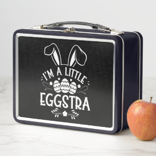 I’m A Little Eggstra Funny Rabbit Easter Bunny Metal Lunch Box