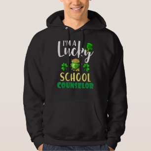 I M A Lucky School Counsellor Irish Shamrock St Pa Hoodie