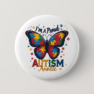 I’m a Proud Autism Auntie Autism Awareness 2 Inch Round Button