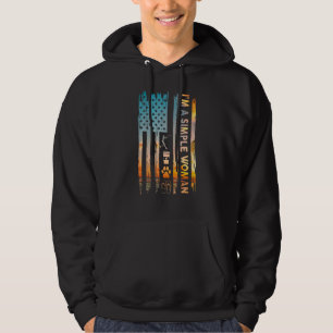 I M A Simple Woman Softball American Flag Dog Cat Hoodie