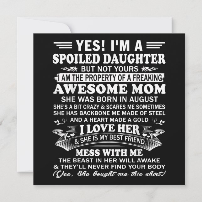 I’m a Spoiled Daughter Gift For Daughter Holiday Card (Front)