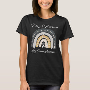 I’m A Warrior Lung Cancer Awareness White Ribbon  T-Shirt