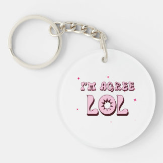 I’M AGREE LOL Funny Meme Retro Keychain
