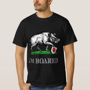 I’m Boared Vintage Wild Boar Drawing #4C White T-Shirt