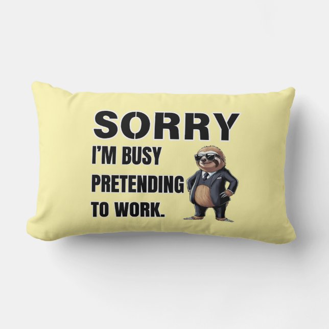 I’m Busy Pretending to Work Throw Pillow (Front)