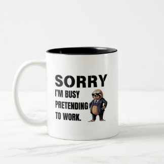I’m Busy Pretending to Work Two-Tone Coffee Mug