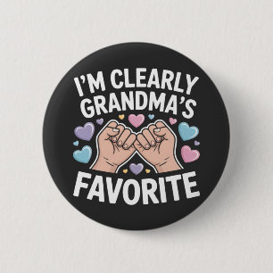 I’m Clearly Grandma’s Favorite funny grandkid 2 Inch Round Button