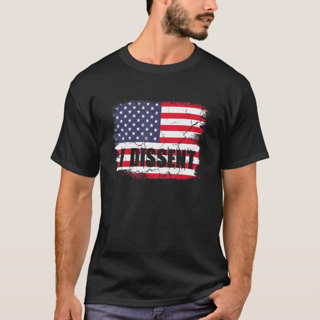 I M Dissent Us Flag Womens Strong Statement T-Shirt (Front)
