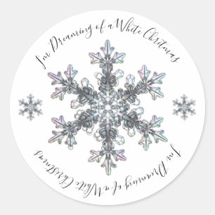 I’m Dreaming of a White Christmas Snow flake Classic Round Sticker