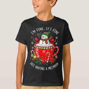 I’m Fine It’s Fine Just Having Meltdown Funny Chri T-Shirt