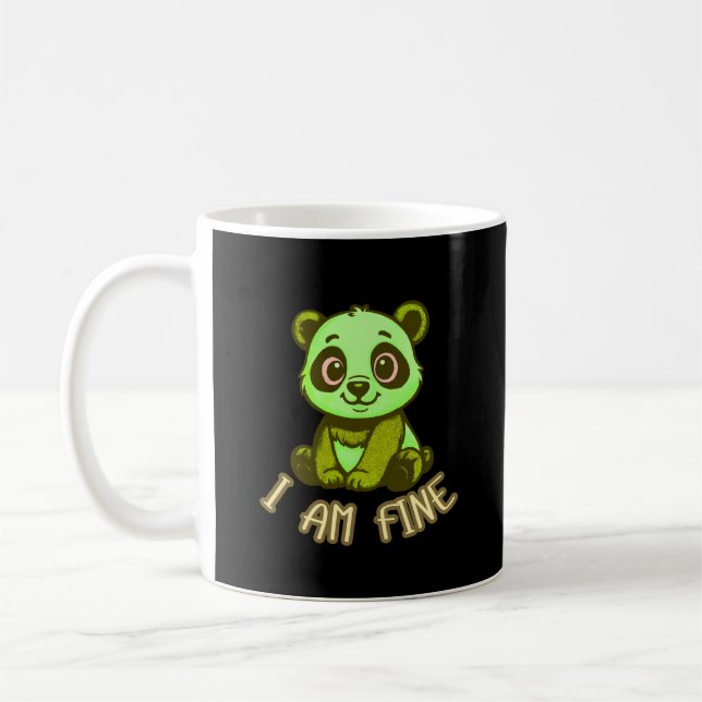 I’m Fine Panda Cartoon Funny Everyday Mood Coffee Mug (Left)