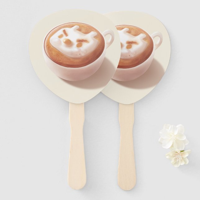 I’m Foaming With Feelings – Coffee Art Hand Fan (Front and Back)