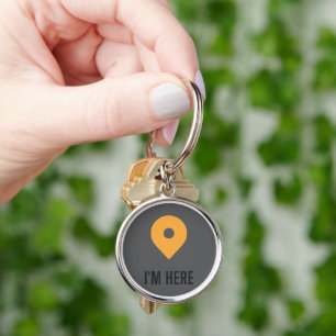 “I’m Here – Minimal Location Pin Sticker Keychain