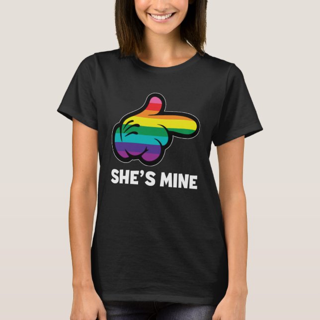 I m Hers Rainbow Lesbian Couple LGBT Pride Matchin T-Shirt (Front)