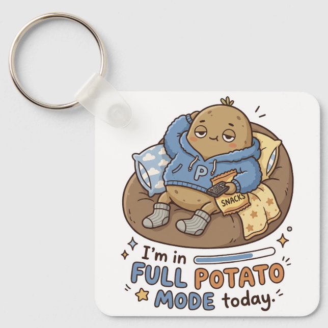 I’m in full potato mode today| Couch Potato Potato Keychain (Front)