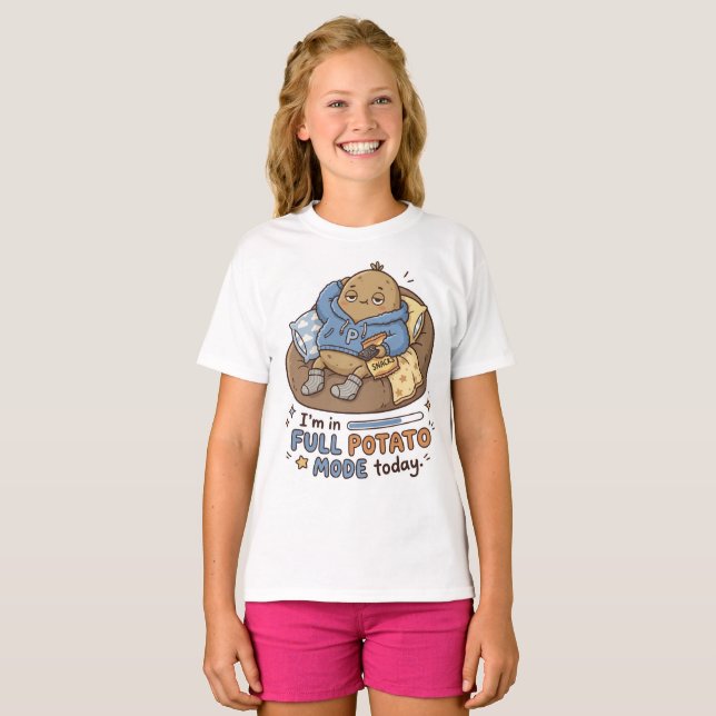 I’m in full potato mode today| Couch Potato Potato T-Shirt (Front Full)