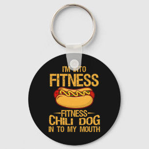 I M Into Fitness Gym Workouts Vintage Chili Dog In Keychain