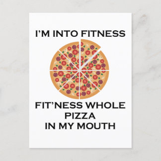 I’m Into Fitness Pizza Holiday Postcard