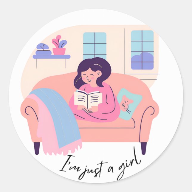 “I’m Just a Girl” Reading Sticker  (Front)